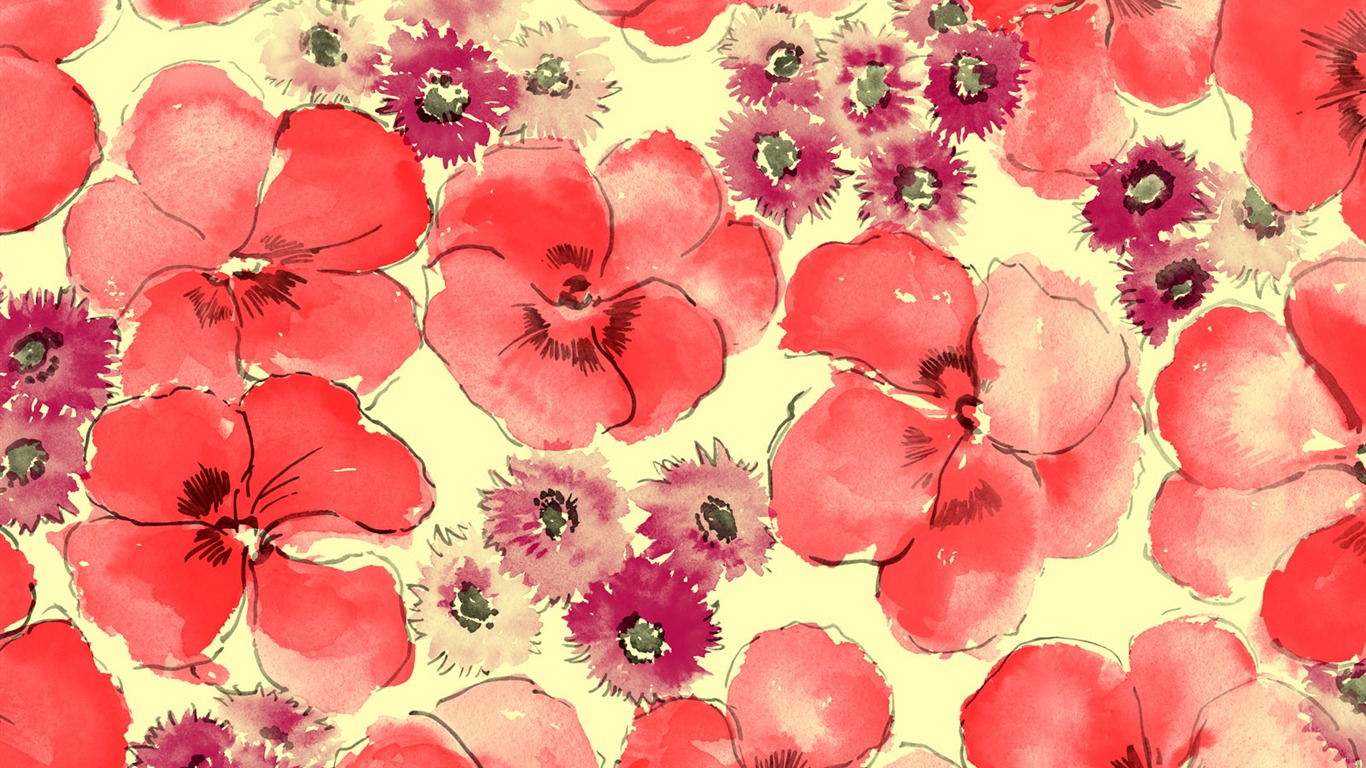 znamenitý inkoust květina tapety #18 - 1366x768