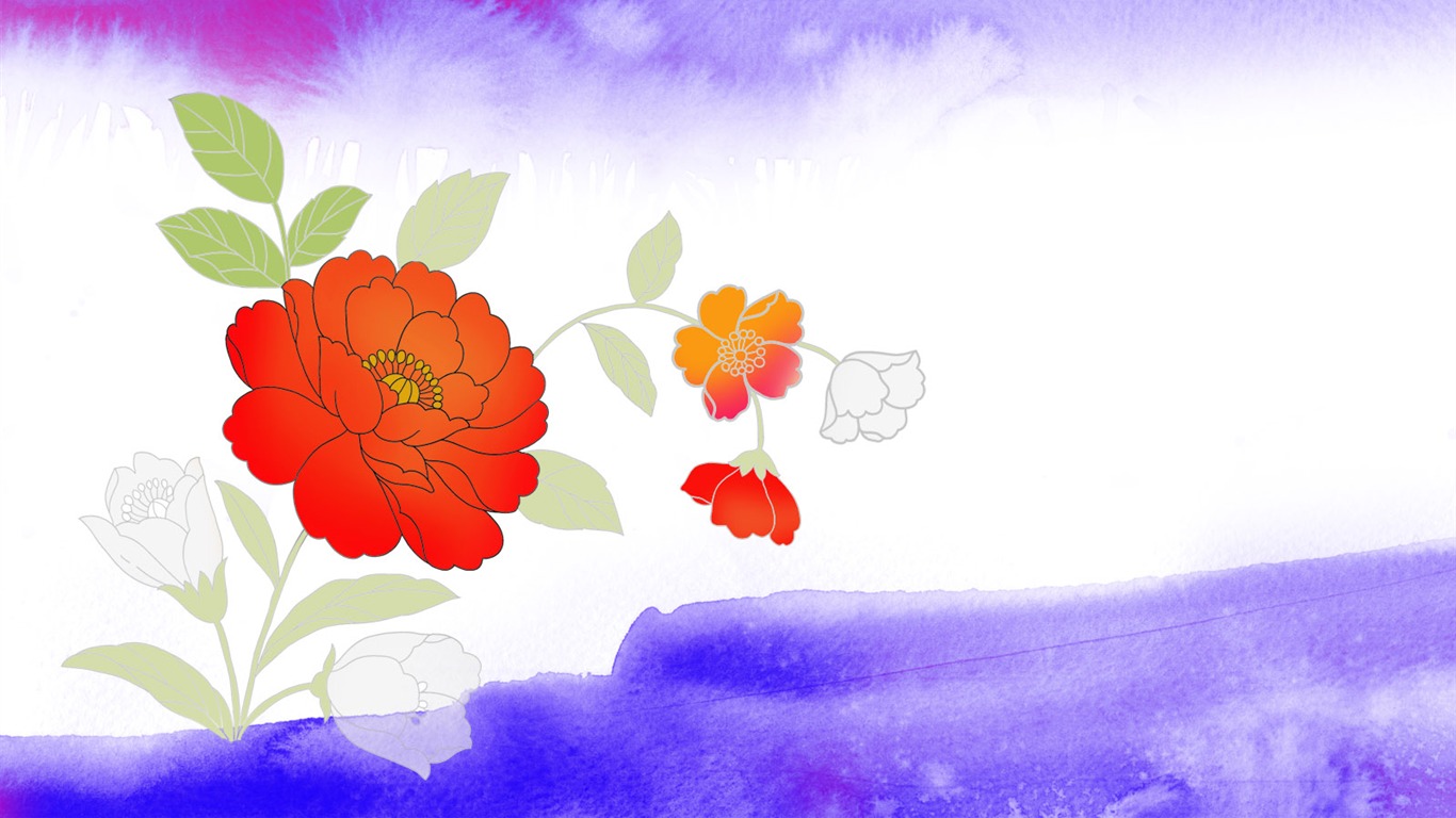 znamenitý inkoust květina tapety #23 - 1366x768