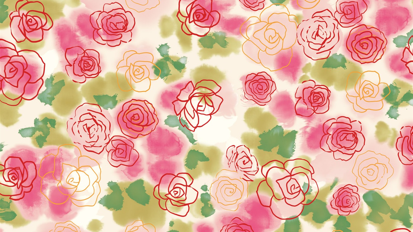 Exquisite Ink Flower Wallpapers #39 - 1366x768