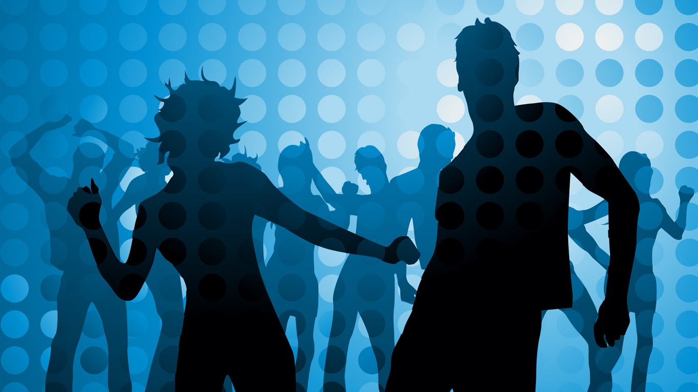 Vector People silhouette wallpaper (1) #20 - 1366x768