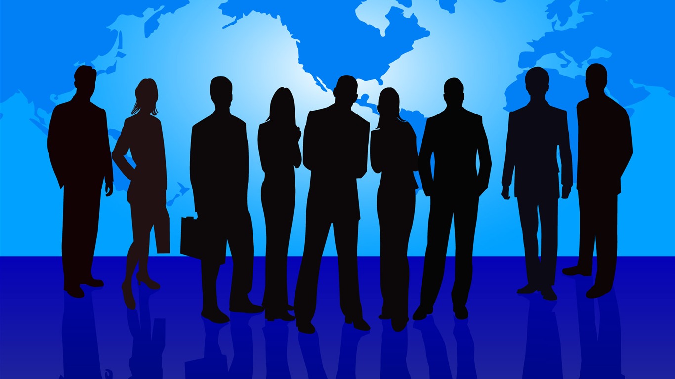 Vector People silhouette wallpaper (2) #11 - 1366x768