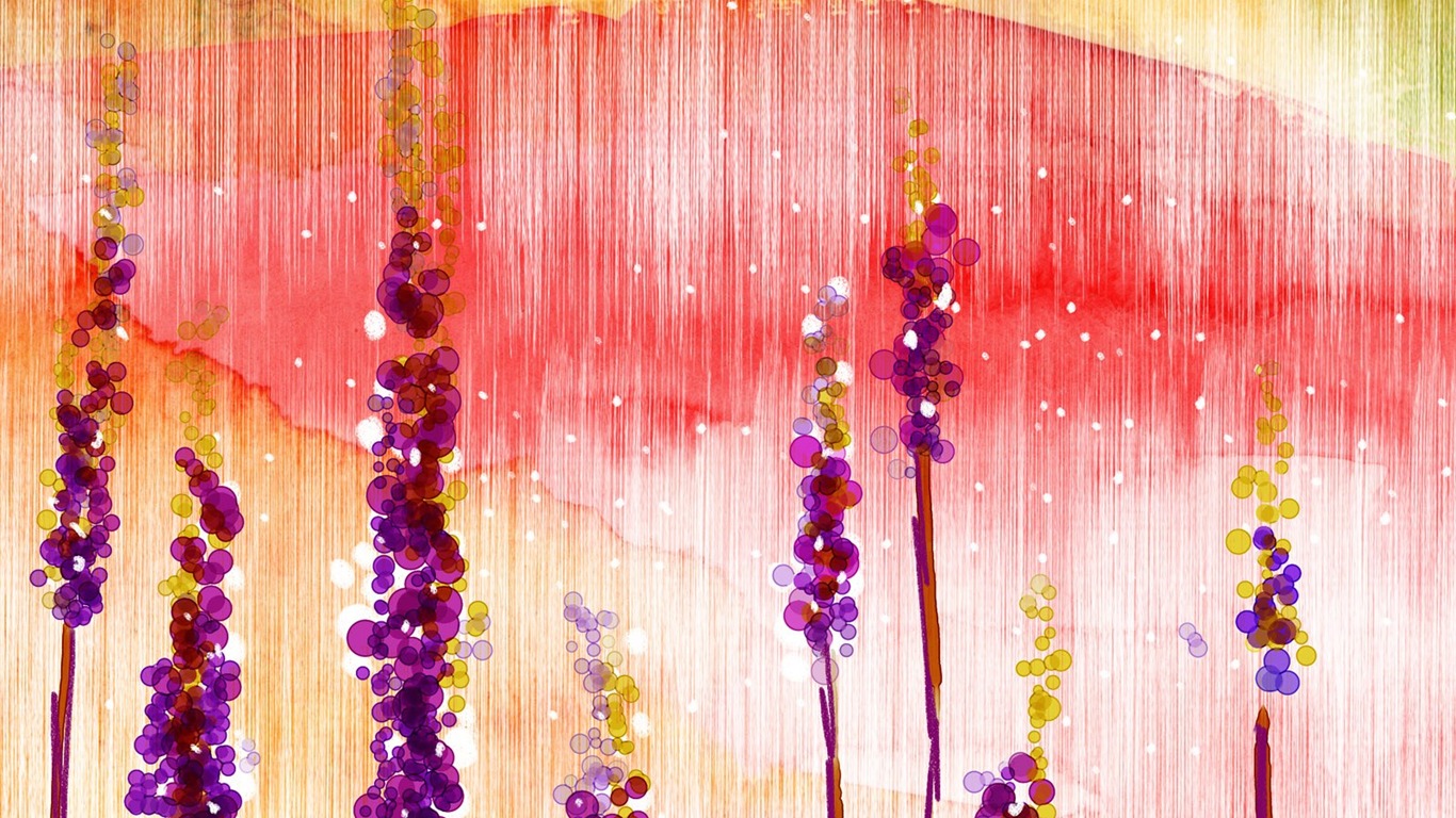 꽃 벽지 일러스트 디자인 #11 - 1366x768