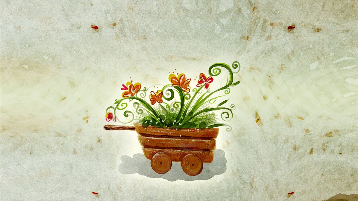花卉圖案插畫設計壁紙 #18 - 1366x768