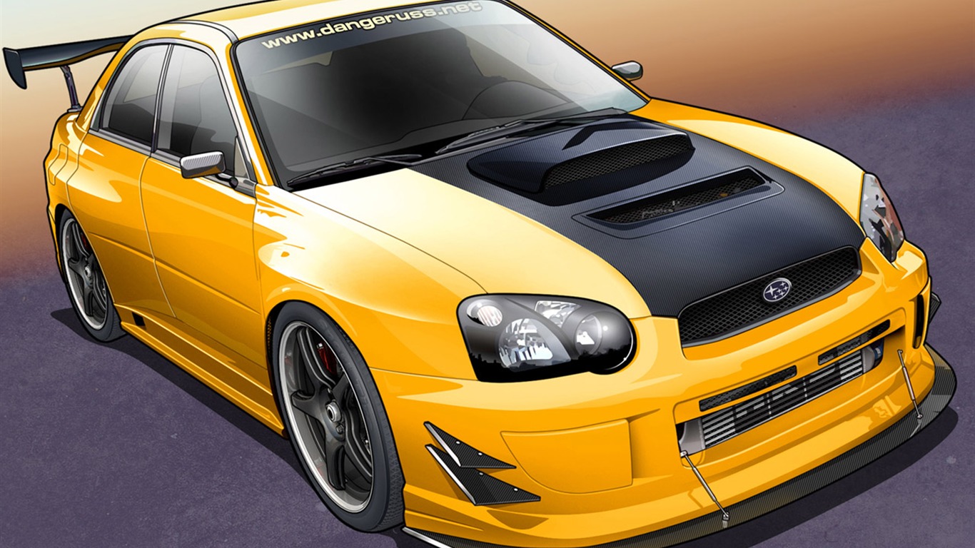 Computer Photoshop hand-painted wallpaper car #8 - 1366x768