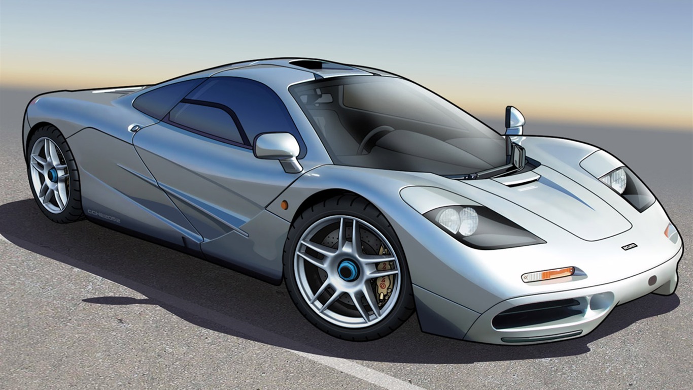 Computer Photoshop hand-painted wallpaper car #23 - 1366x768