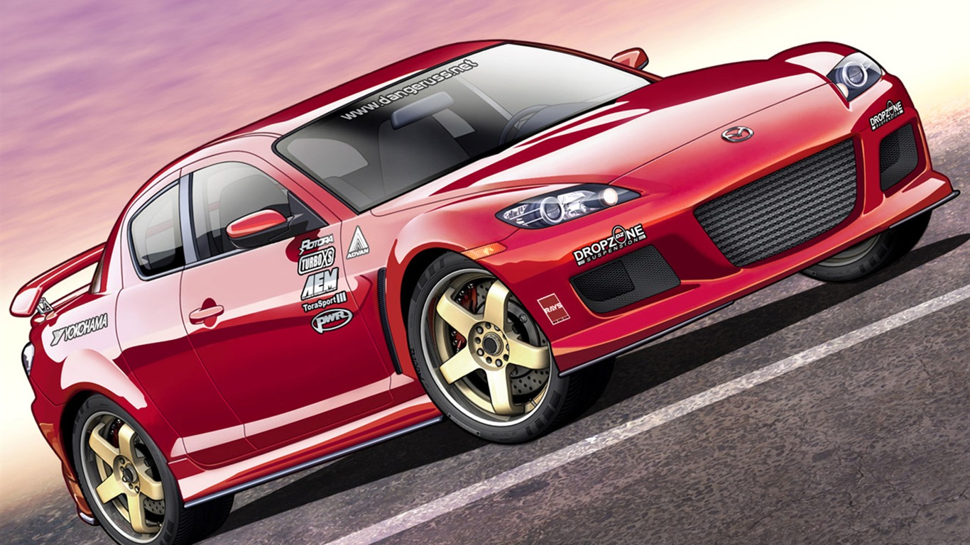 Computer Photoshop hand-painted wallpaper car #24 - 1366x768