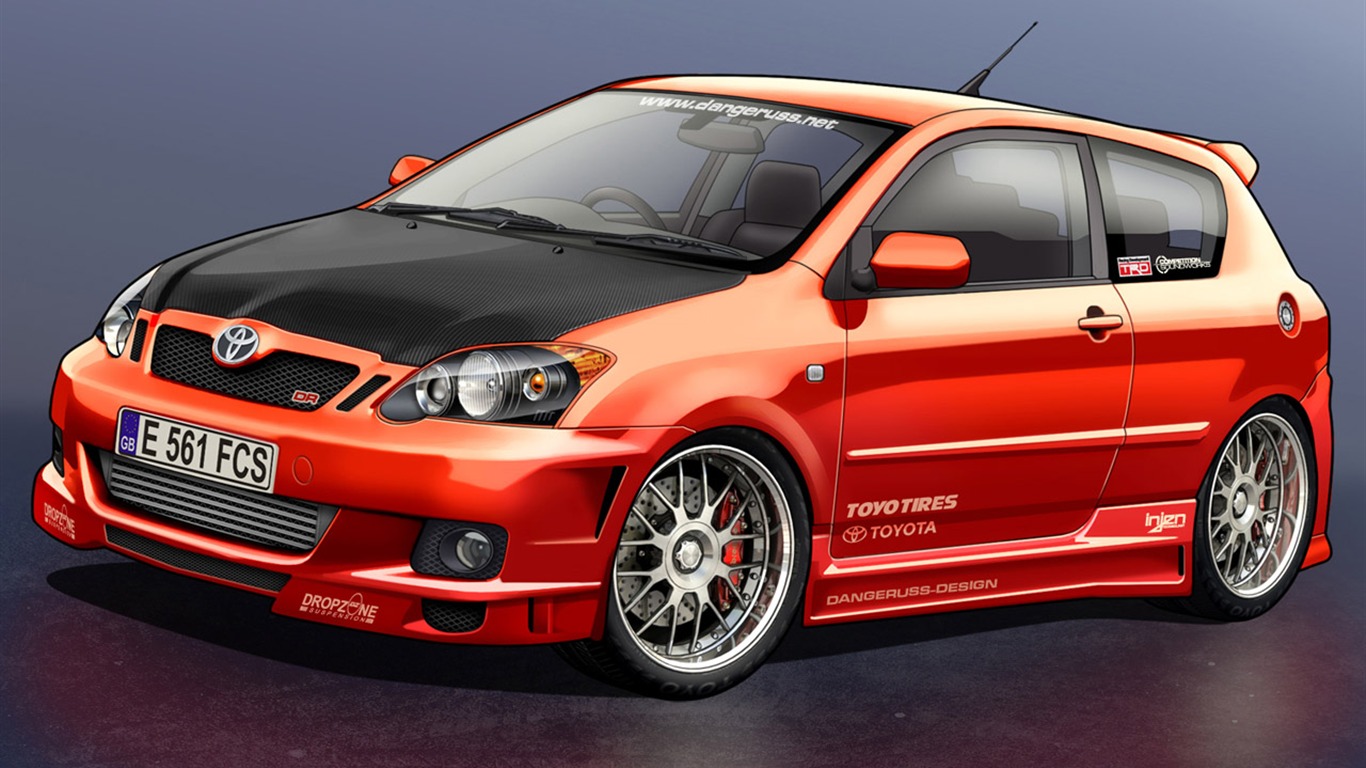 Computer Photoshop hand-painted wallpaper car #36 - 1366x768