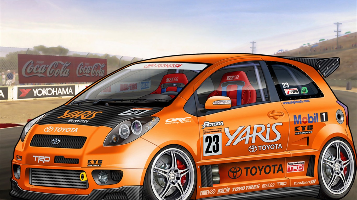 Computer Photoshop hand-painted wallpaper car #39 - 1366x768