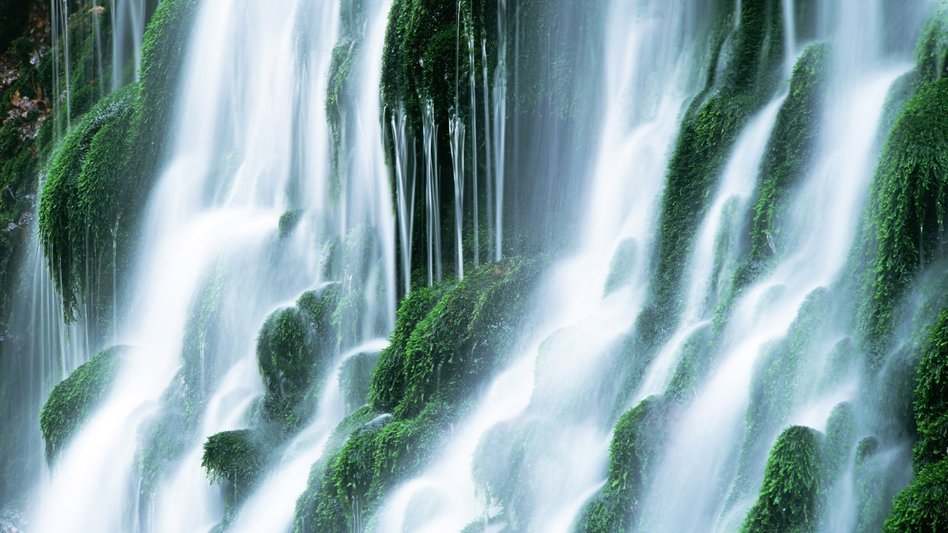 Waterfall streams HD Wallpapers #29 - 1366x768