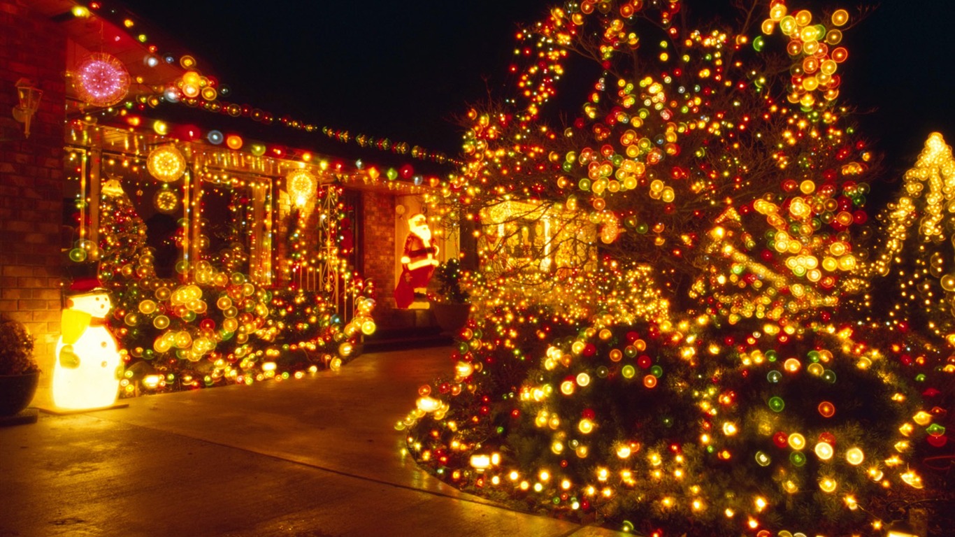 Christmas landscaping series wallpaper (15) #6 - 1366x768