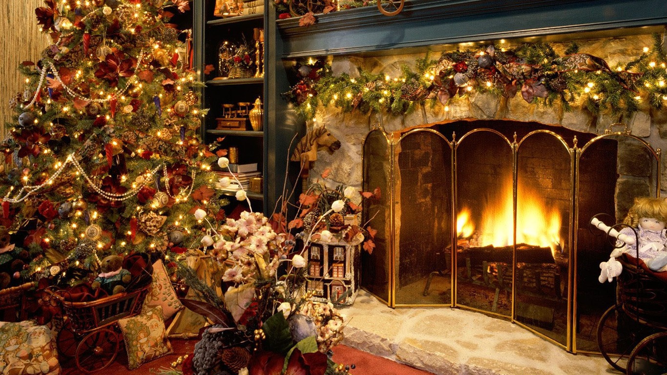 Christmas landscaping series wallpaper (15) #13 - 1366x768