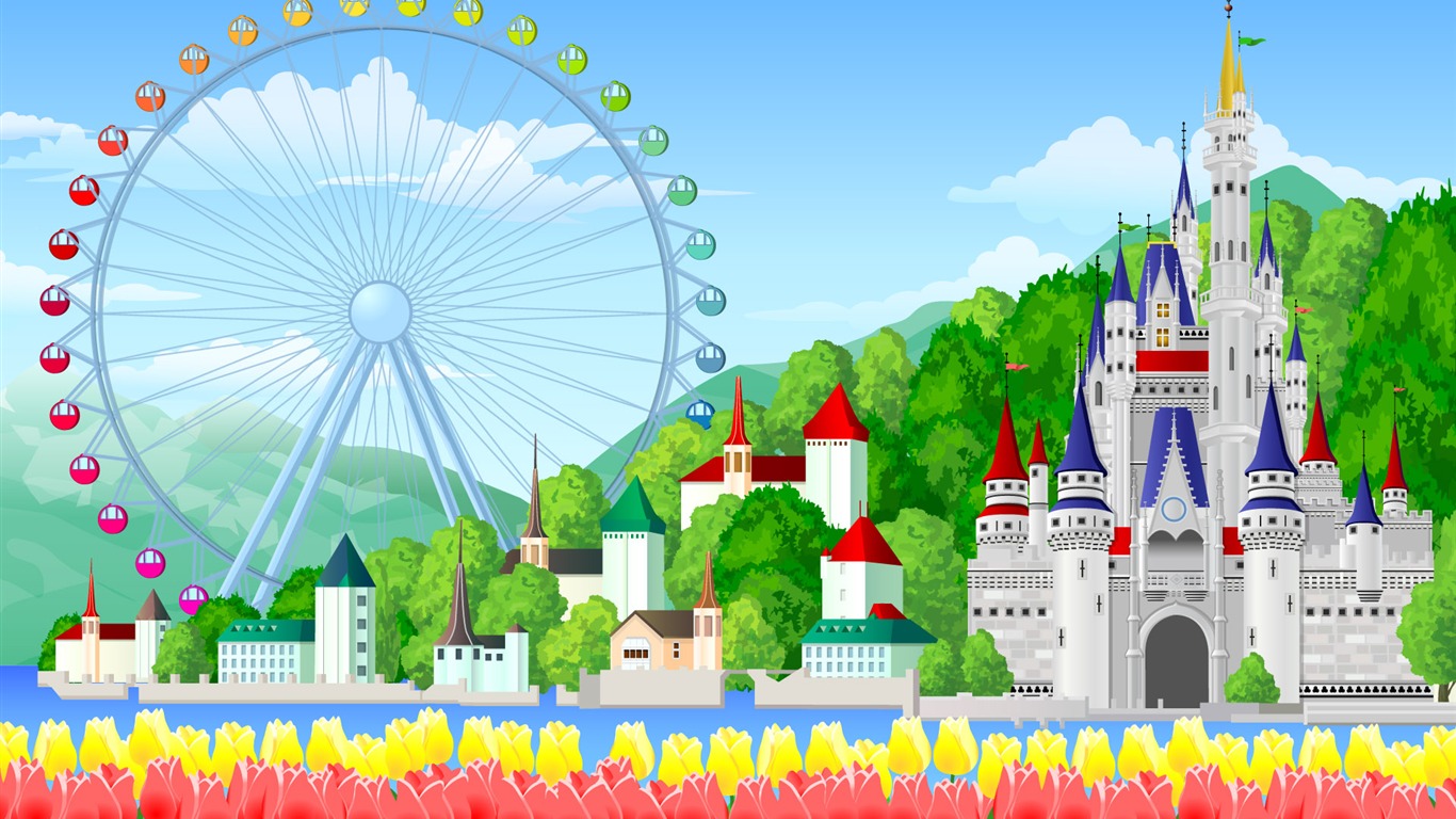 Vector Scenery Collection Wallpapers (1) #6 - 1366x768