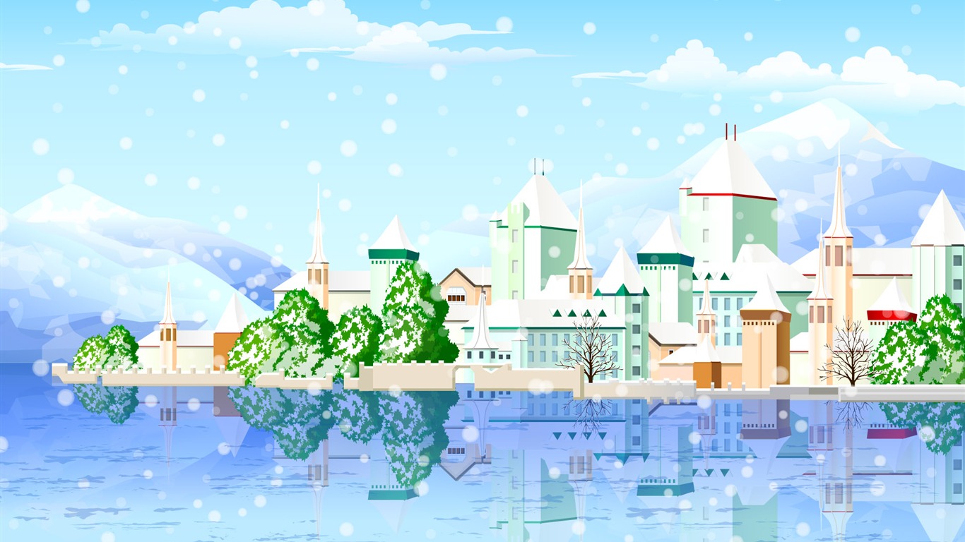 Vector Scenery Collection Wallpapers (1) #7 - 1366x768