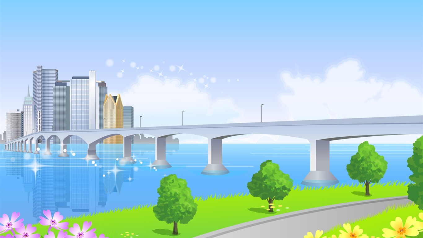 Vector Scenery Collection Wallpapers (1) #15 - 1366x768