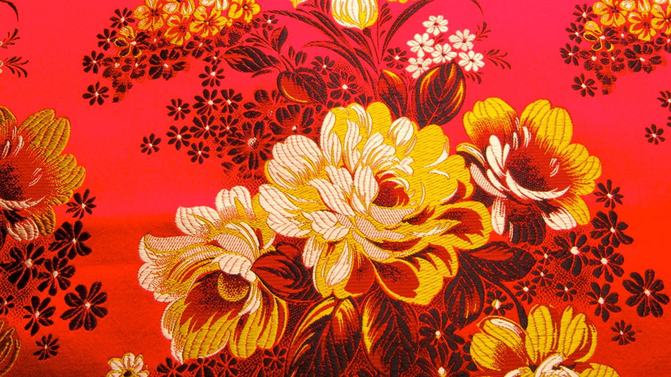 中国風の絶妙な刺繍壁紙 #9 - 1366x768