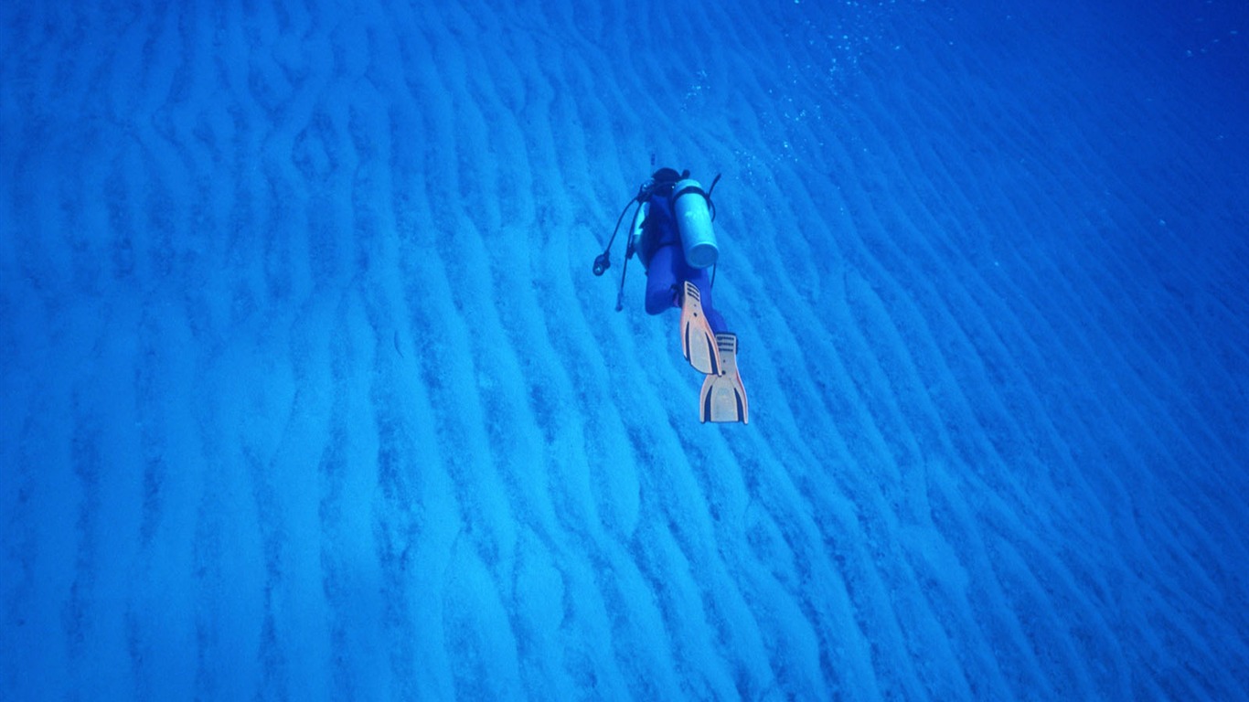 Deep Blue Underwater World Wallpaper #6 - 1366x768