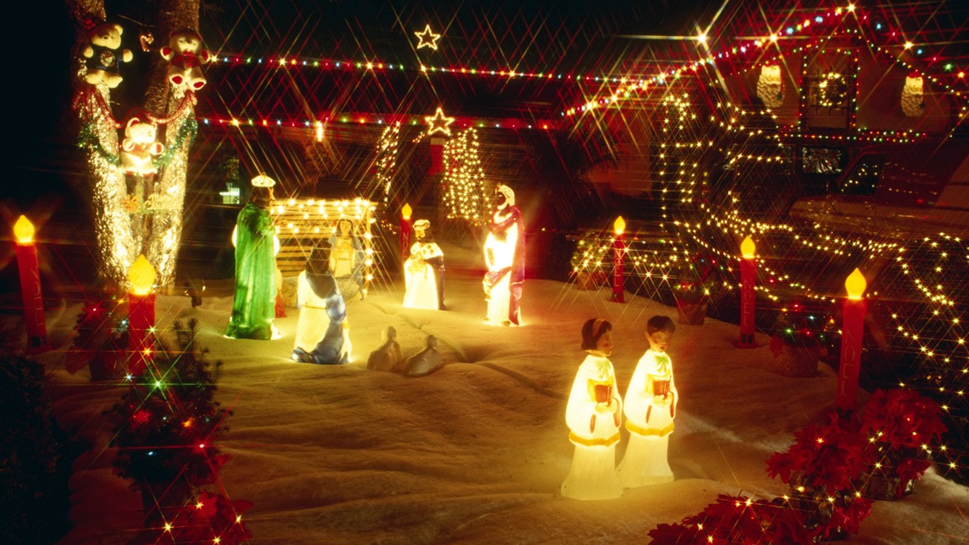 Weihnachten Landschaftsbau Serie Tapeten (16) #17 - 1366x768