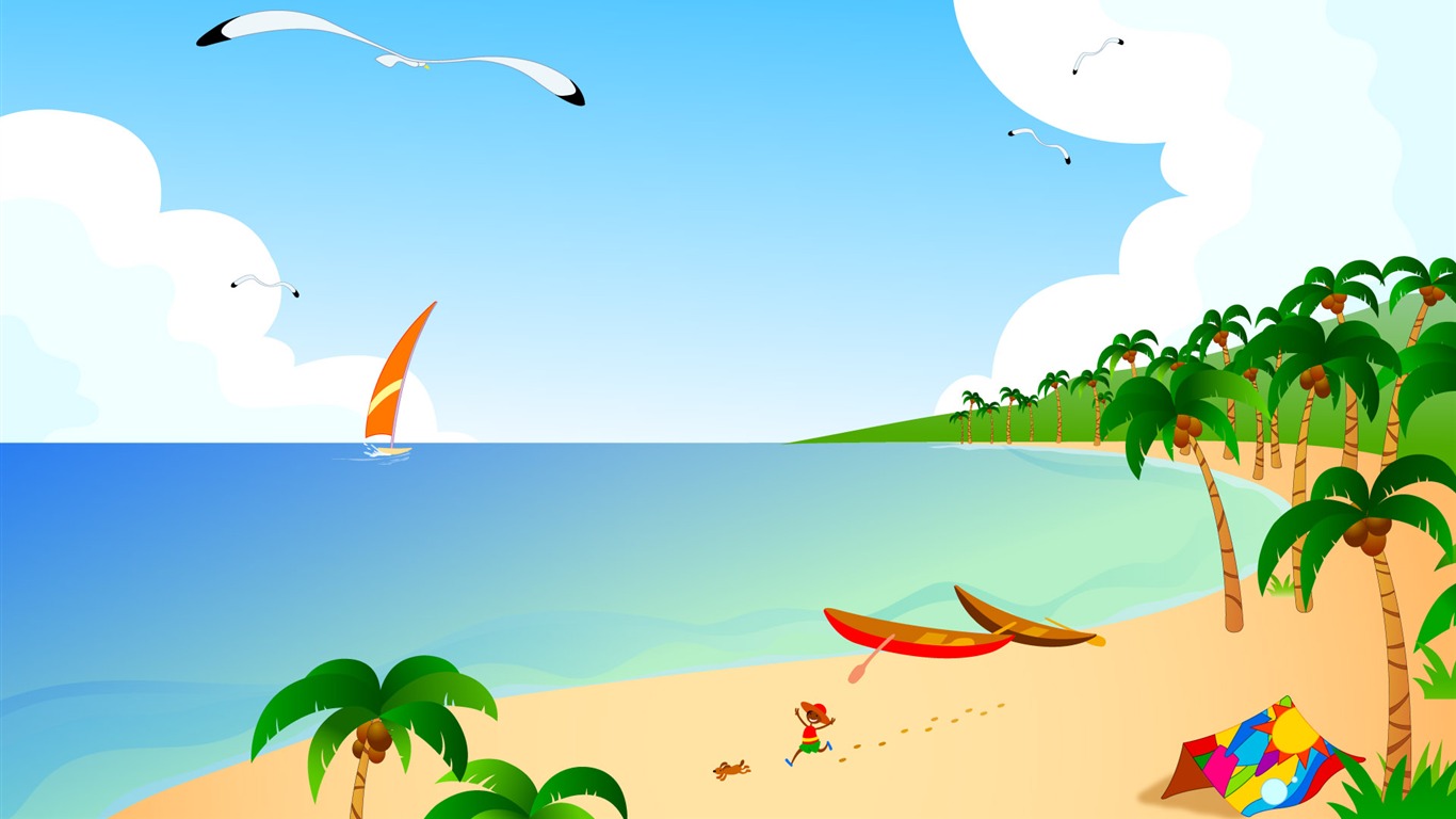 Vector Scenery Collection Wallpapers (2) #14 - 1366x768