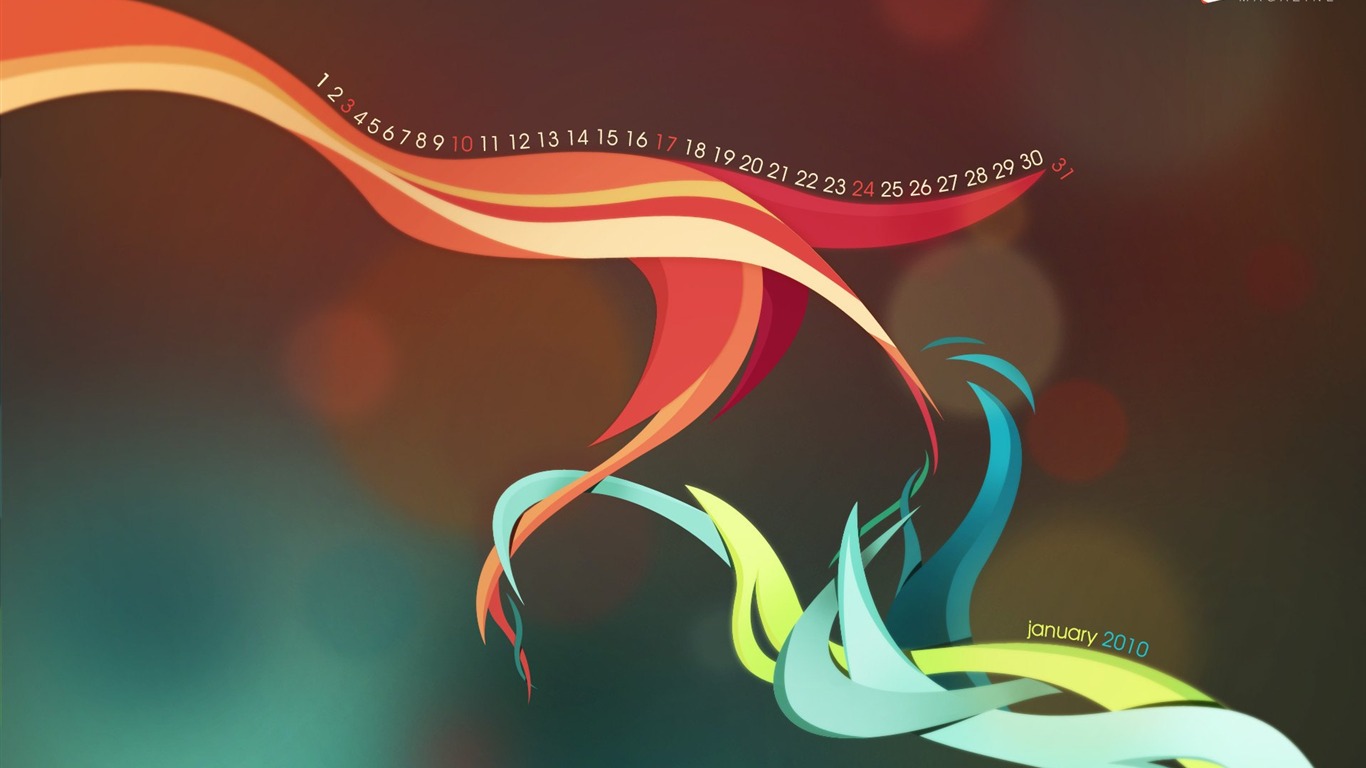lednu 2010 Kalendář Wallpaper #19 - 1366x768