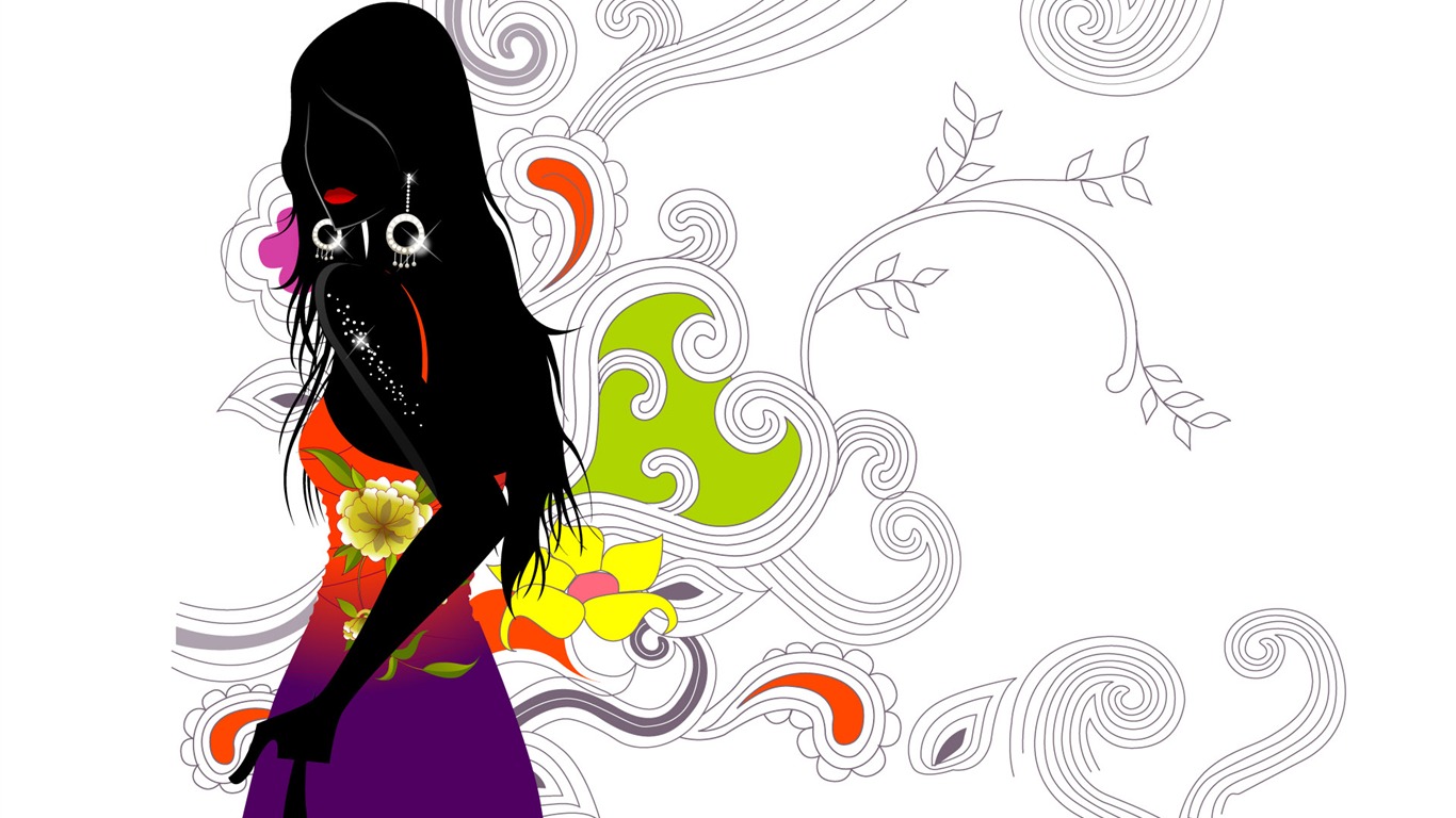 Vector woman wallpaper album (1) #5 - 1366x768