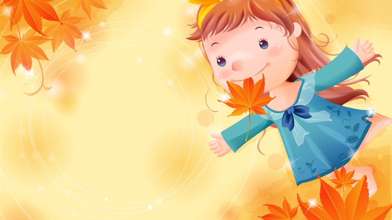 Vector happy childhood Wallpaper (1) #9 - 1366x768