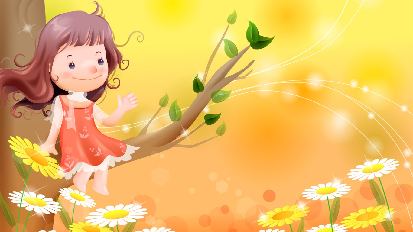 矢量快樂童年壁紙(一) #10 - 1366x768