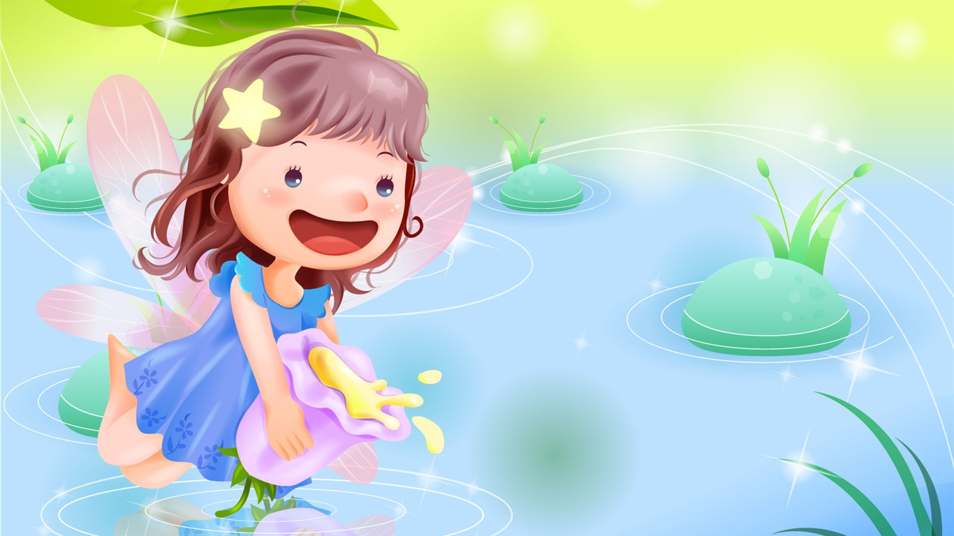 矢量快樂童年壁紙(一) #13 - 1366x768