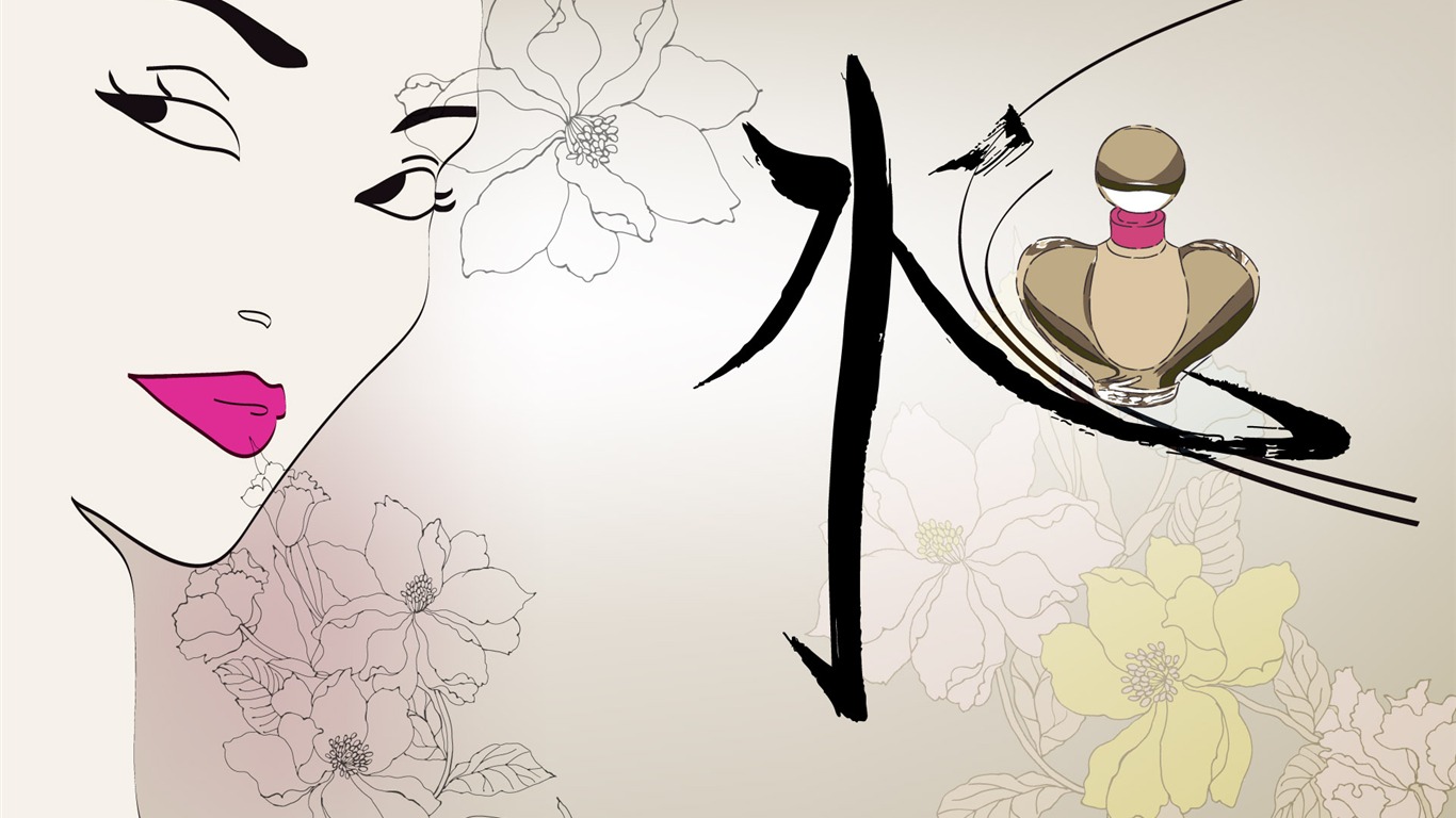 矢量女人花壁紙專輯(二) #17 - 1366x768