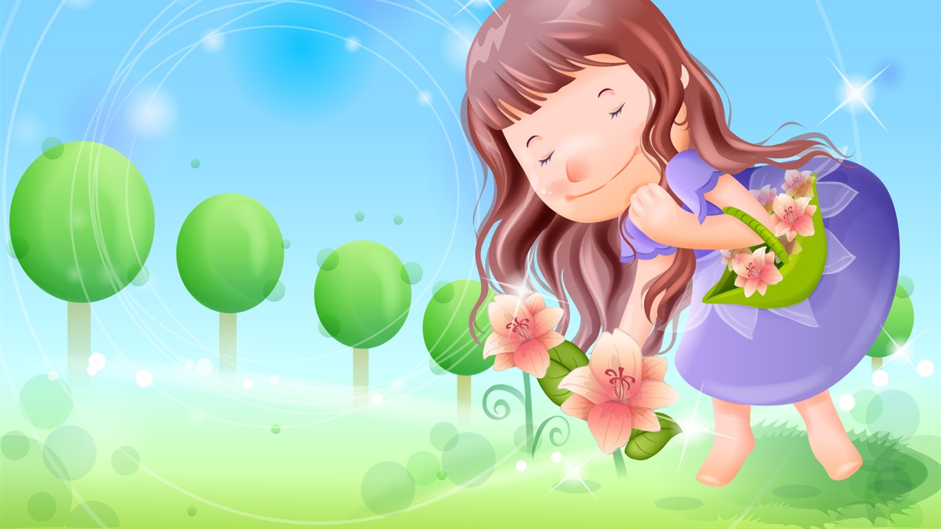 矢量快樂童年壁紙(二) #13 - 1366x768