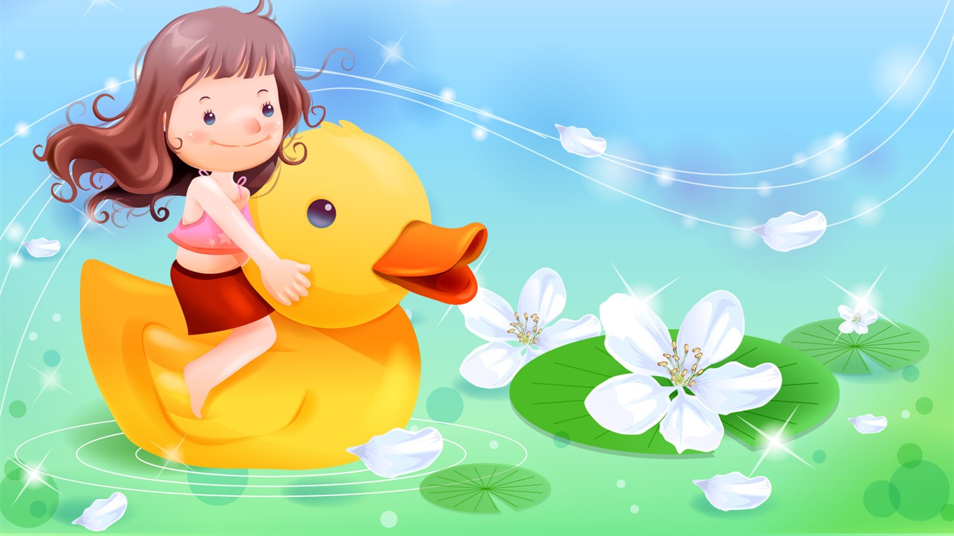 矢量快樂童年壁紙(二) #15 - 1366x768