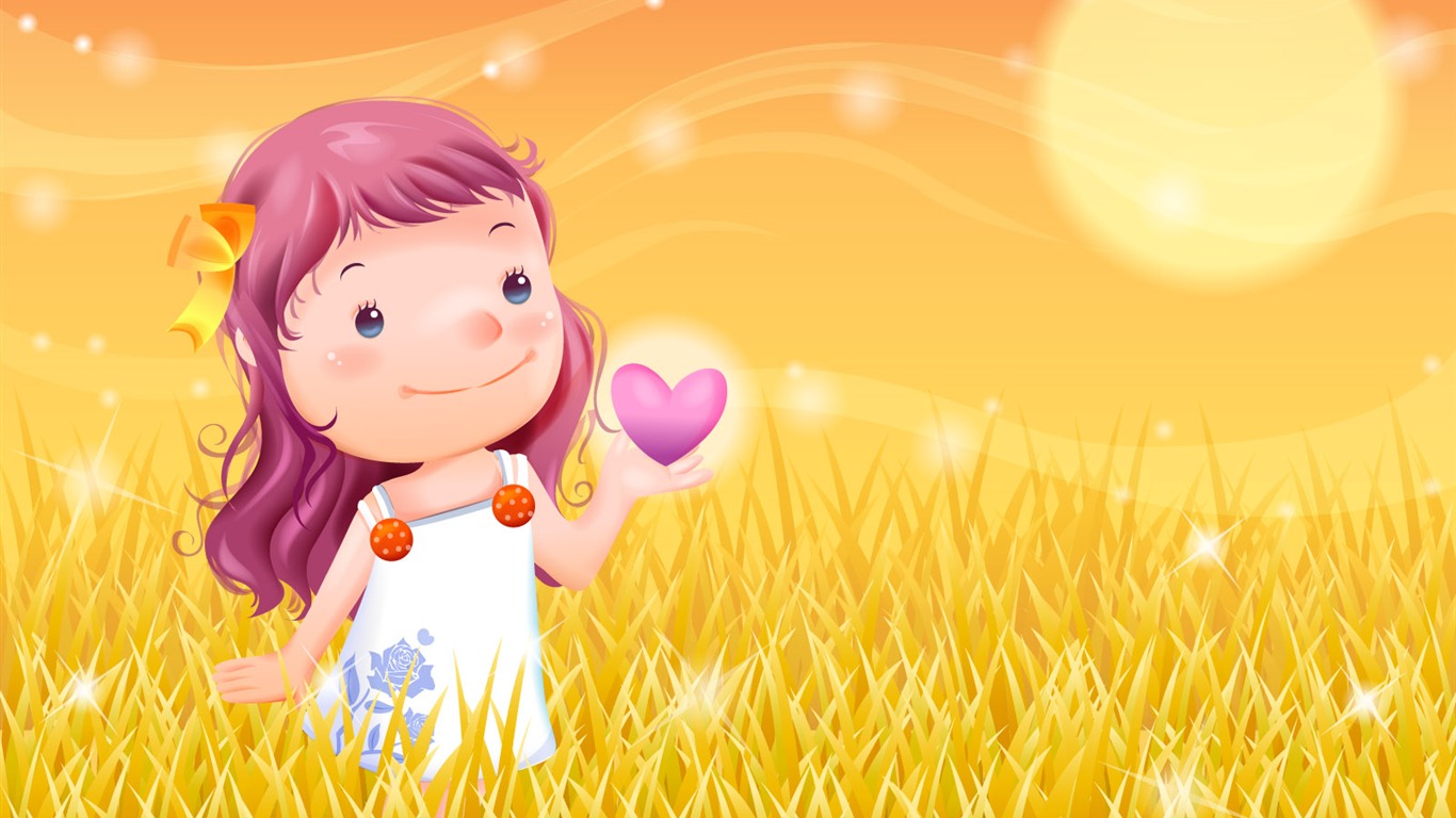 Vector enfance heureuse Wallpaper (2) #16 - 1366x768