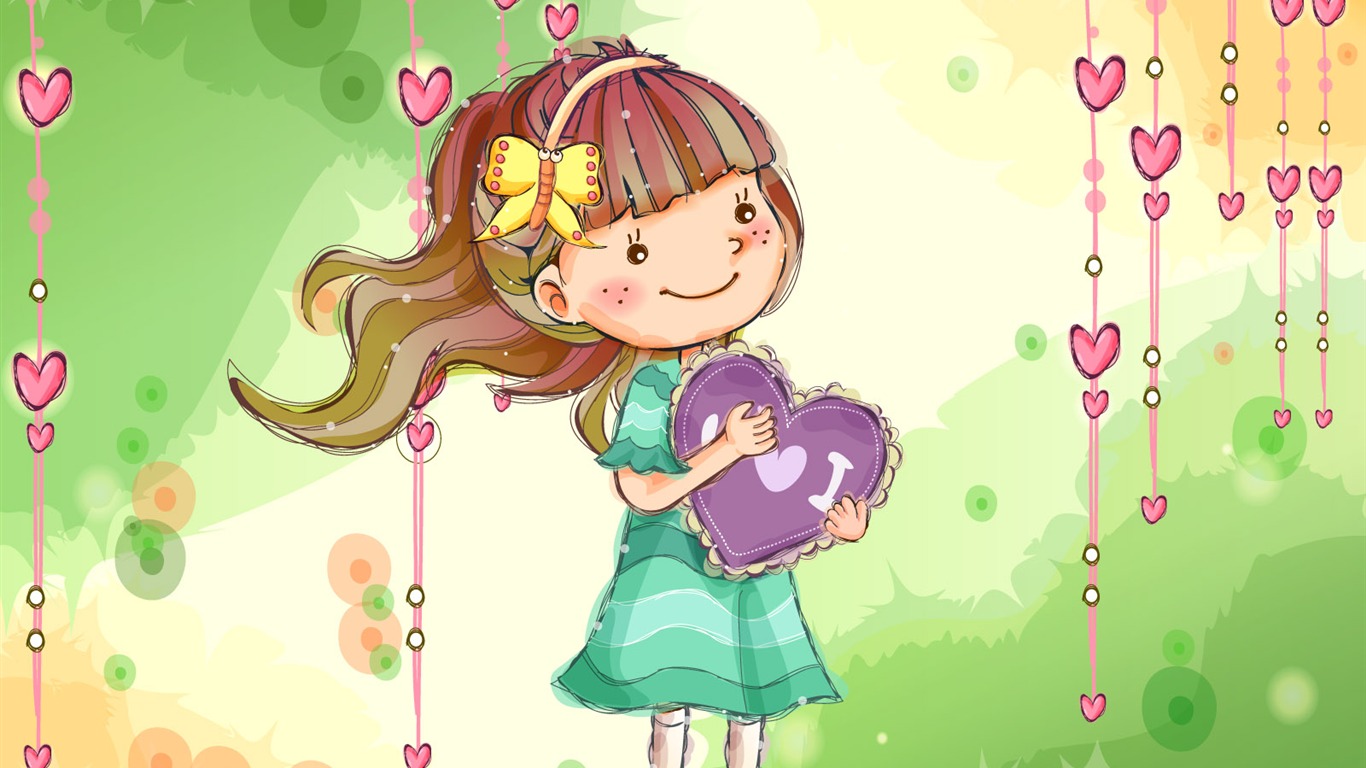 Vector children's Happy Wallpaper (1) #4 - 1366x768