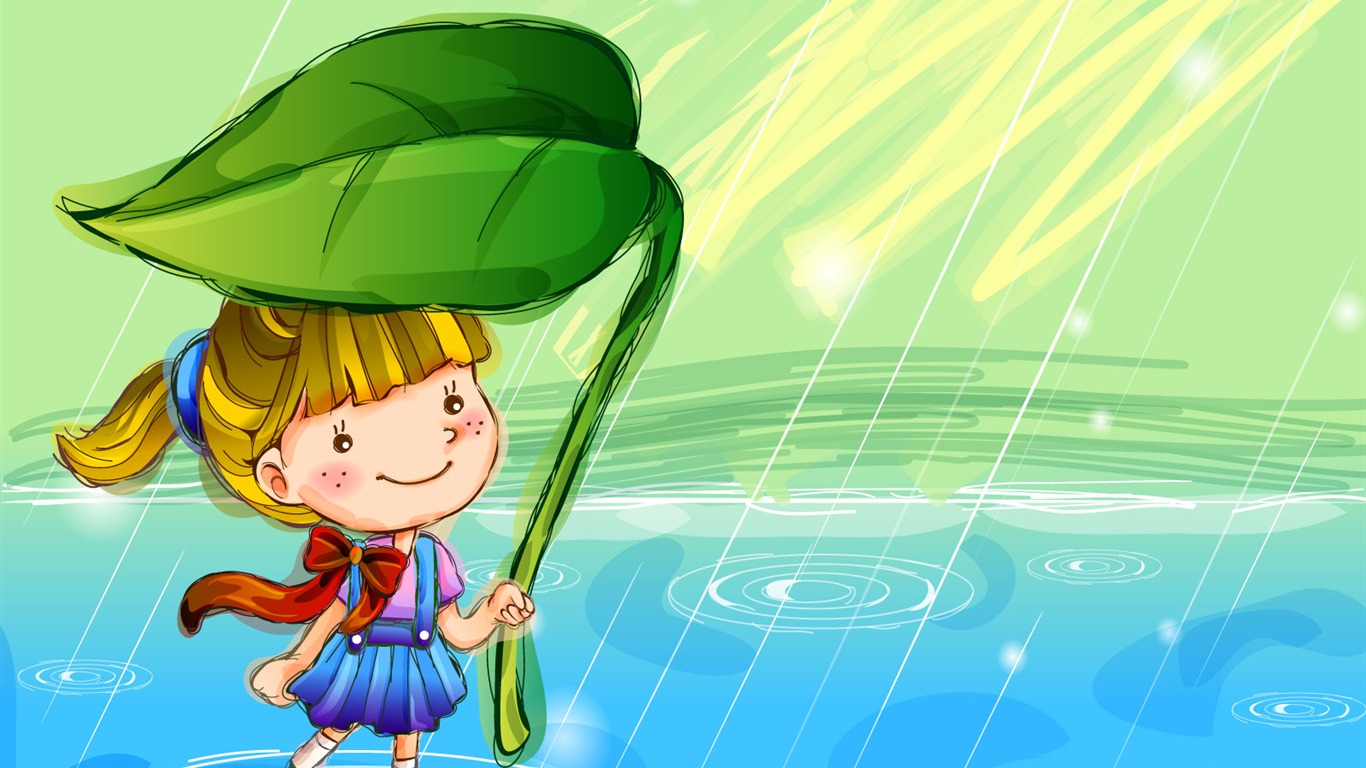 Vector children's Happy Wallpaper (1) #6 - 1366x768