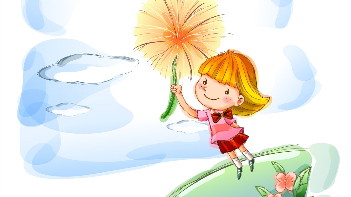 Vector children's Happy Wallpaper (1) #15 - 1366x768