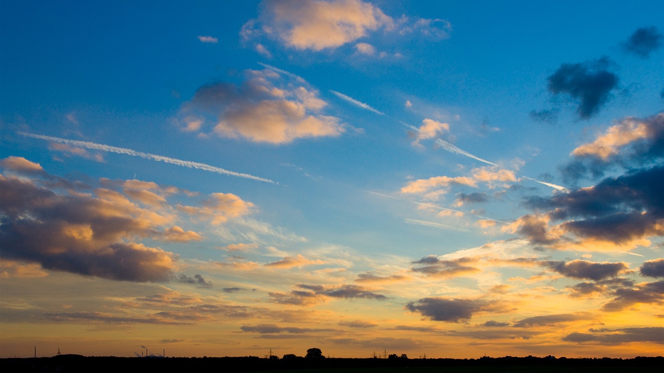 Glow du coucher du soleil HD Wallpaper exquise (1) #12 - 1366x768