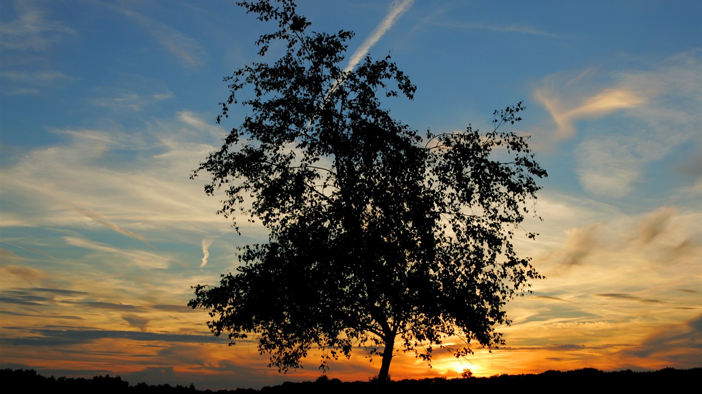 Glow du coucher du soleil HD Wallpaper exquise (1) #38 - 1366x768