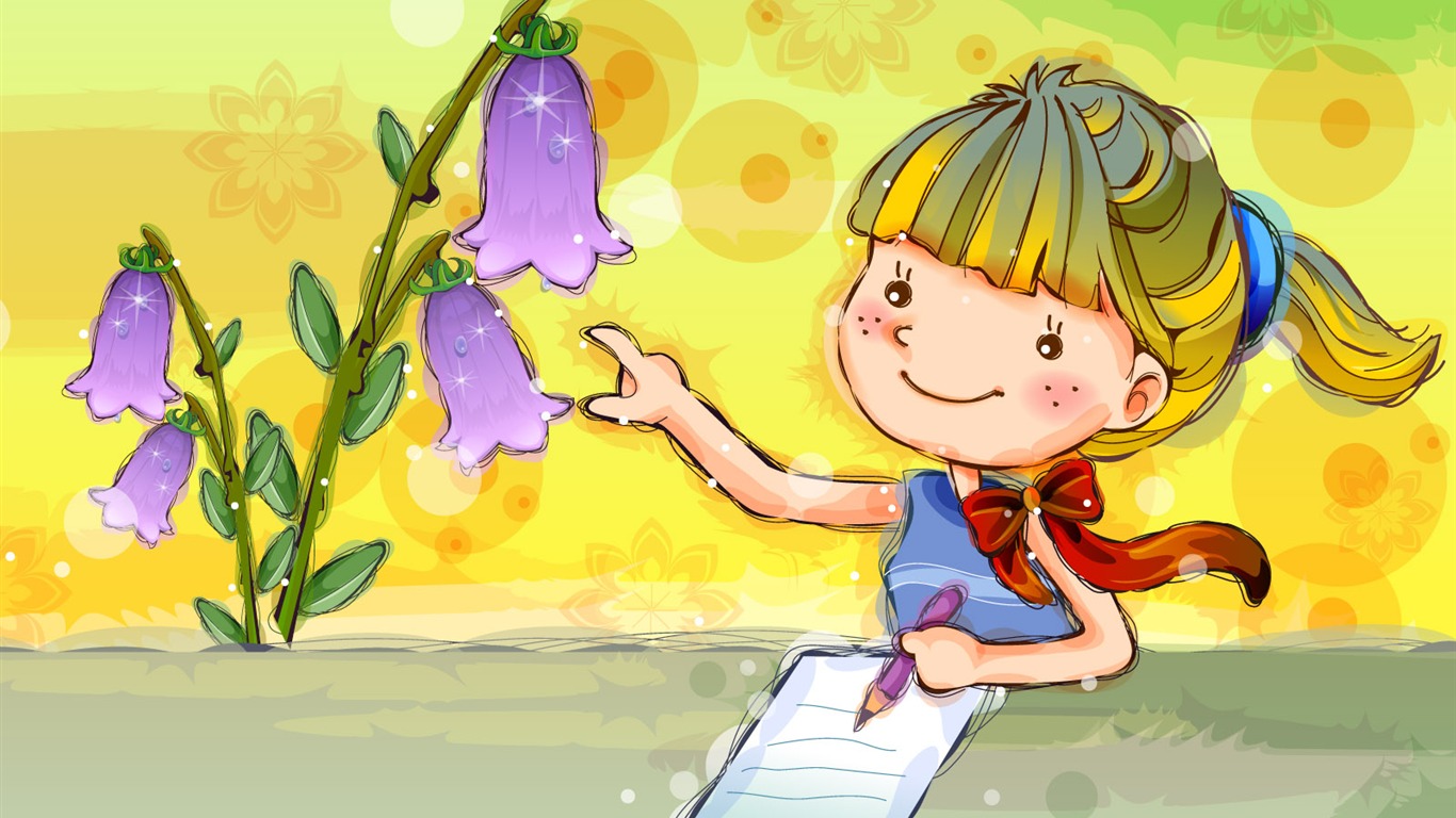 Vector children's Happy Wallpaper (2) #5 - 1366x768