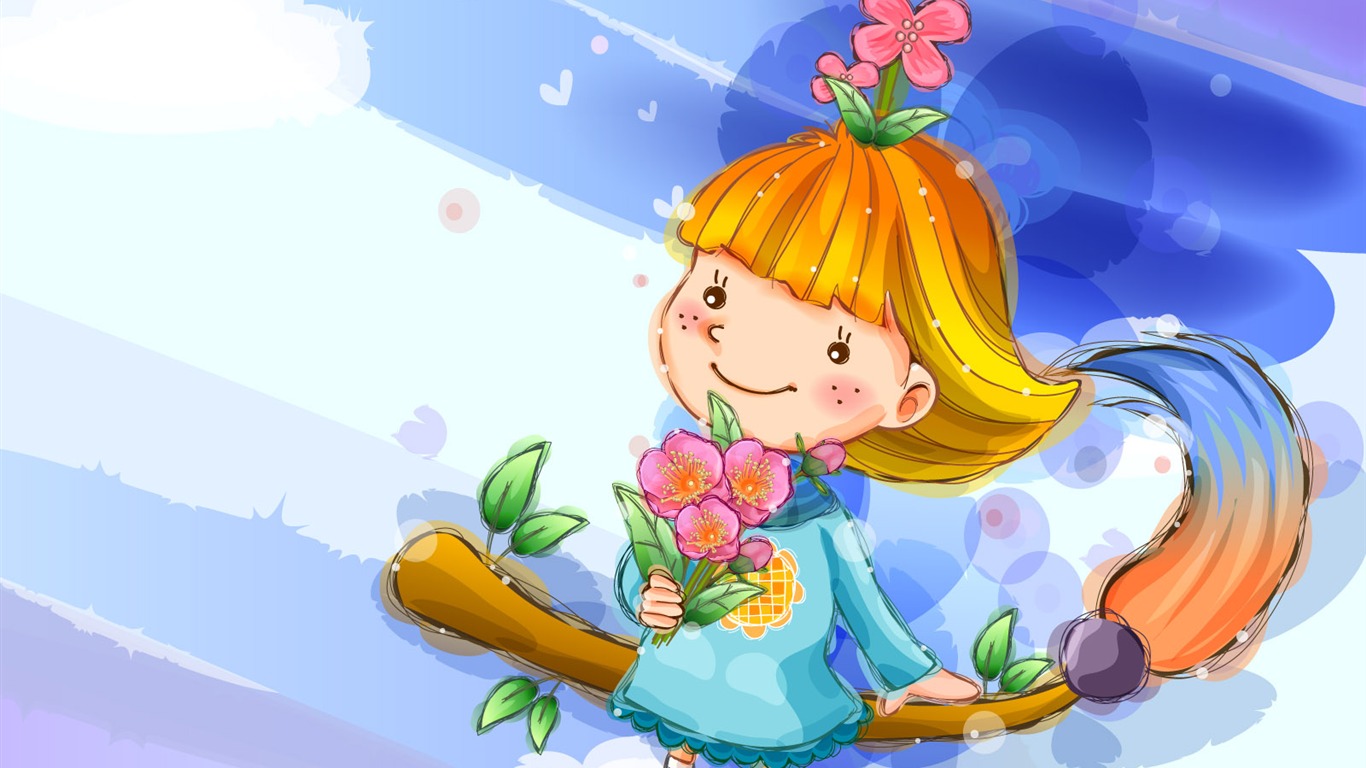 矢量快樂兒童壁紙(二) #19 - 1366x768