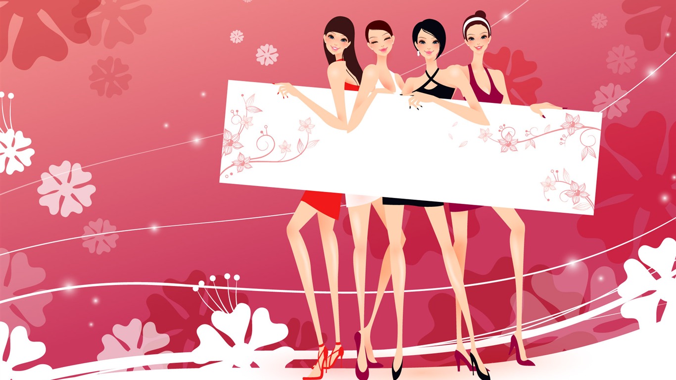 矢量女人花壁紙專輯(三) #2 - 1366x768