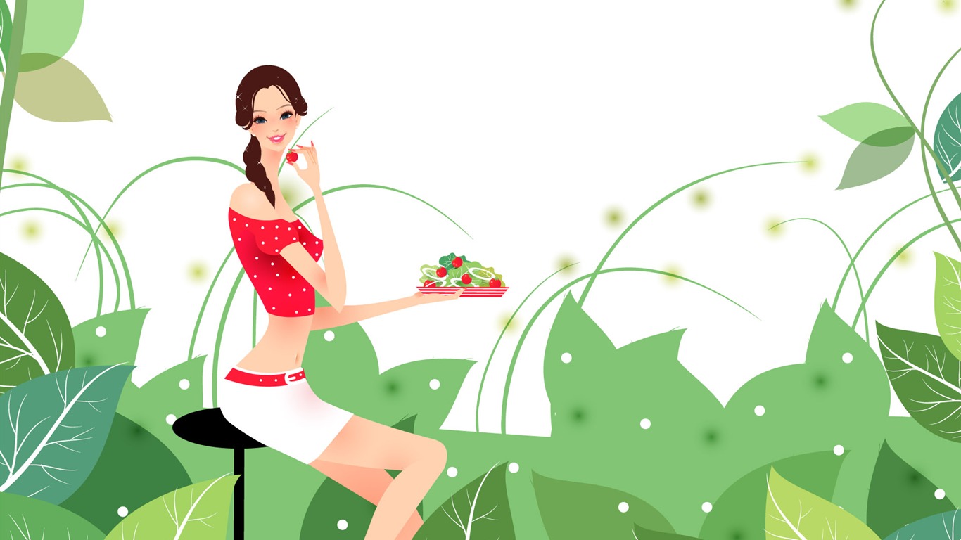 矢量女人花壁紙專輯(三) #12 - 1366x768