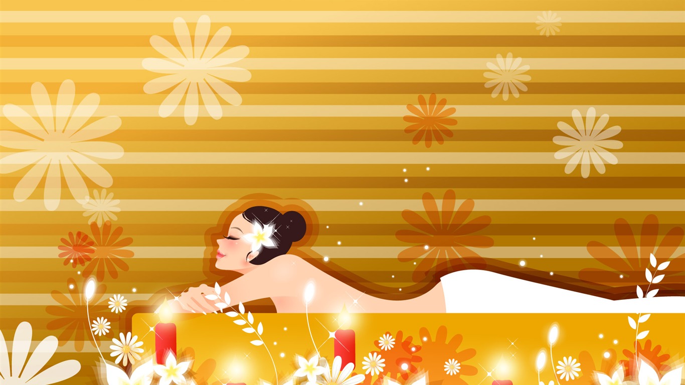 矢量女人花壁紙專輯(三) #15 - 1366x768