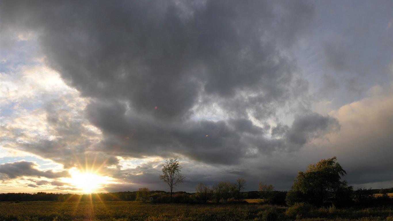 Glow du coucher du soleil HD Wallpaper exquise (2) #31 - 1366x768