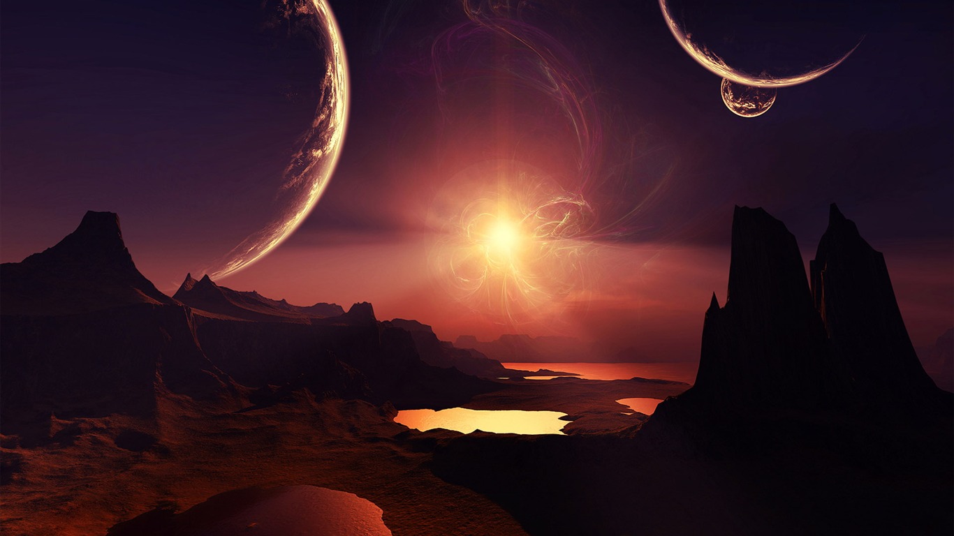 星空地球高清壁紙 #11 - 1366x768