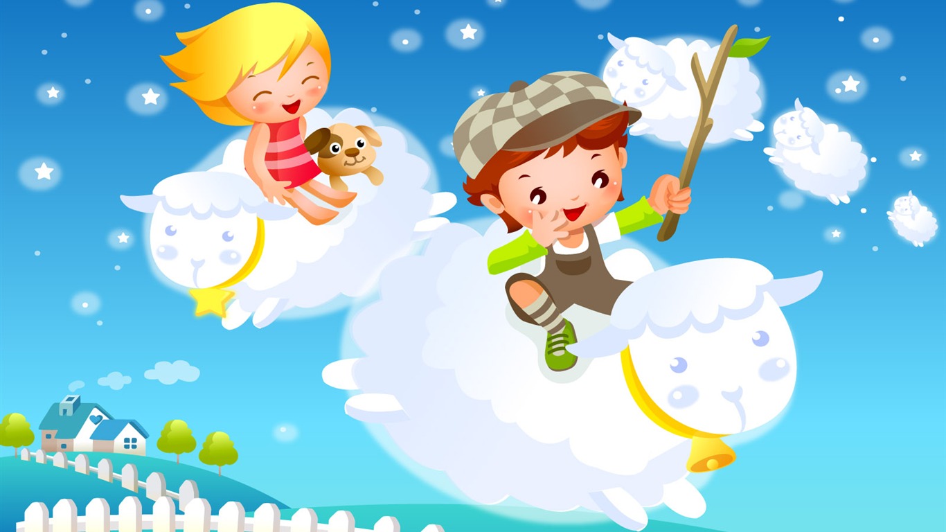 Childhood Dreams Cartoon Wallpaper (1) #11 - 1366x768