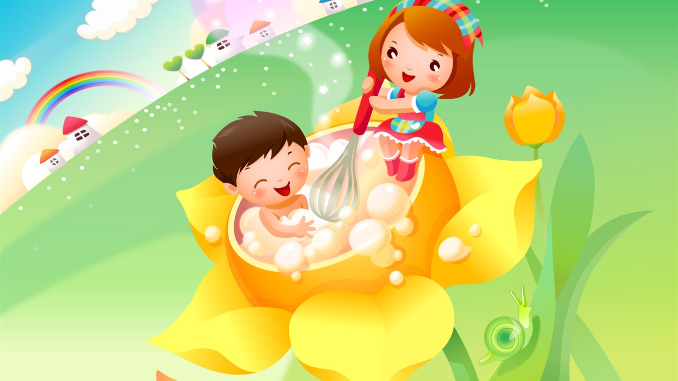 Childhood Dreams Cartoon Wallpaper (1) #18 - 1366x768