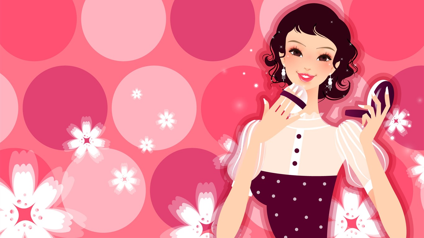 矢量女人花壁紙專輯(四) #1 - 1366x768