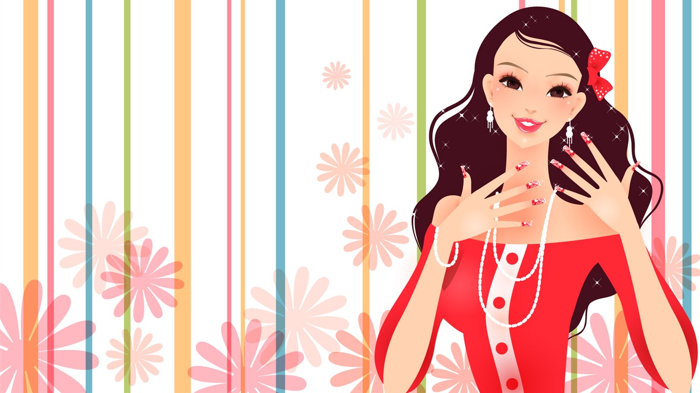 矢量女人花壁紙專輯(四) #12 - 1366x768