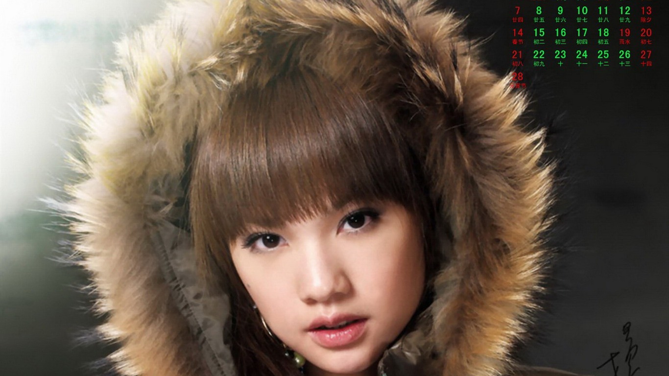2010年2月明星日曆壁紙 #12 - 1366x768
