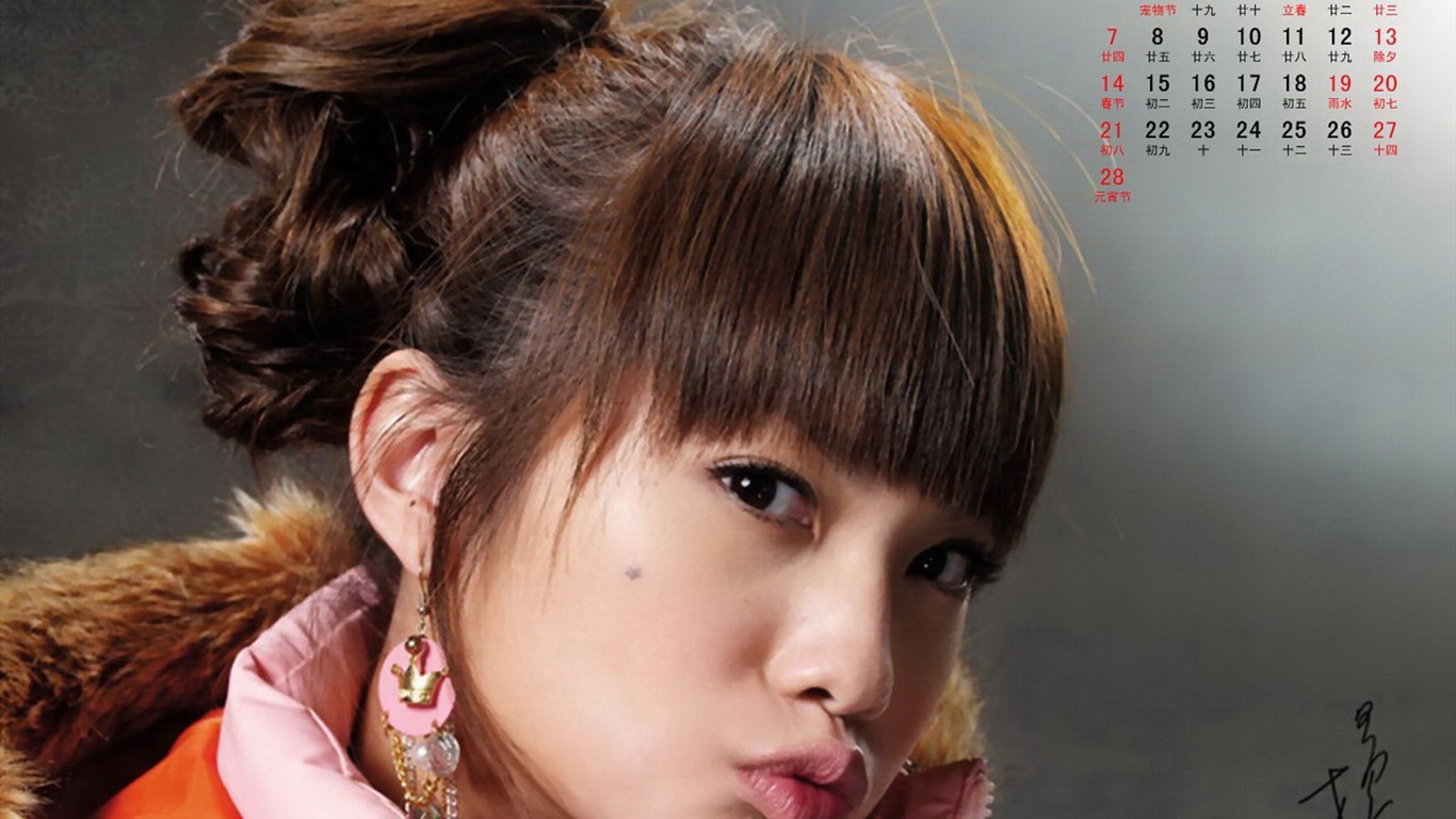 2010年2月明星日曆壁紙 #19 - 1366x768