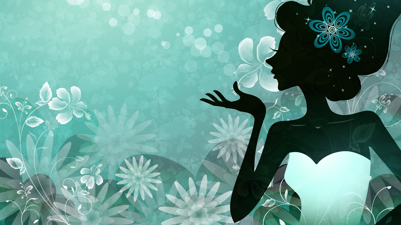 矢量女人花壁紙專輯(五) #5 - 1366x768
